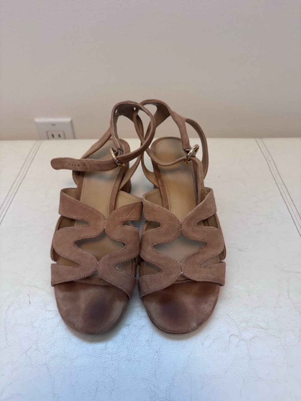 Michael Kors Suede Tan Strappy Sandals